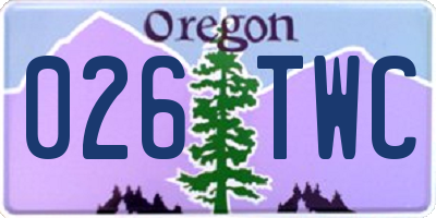 OR license plate 026TWC