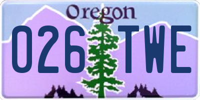 OR license plate 026TWE