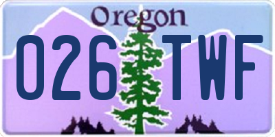 OR license plate 026TWF