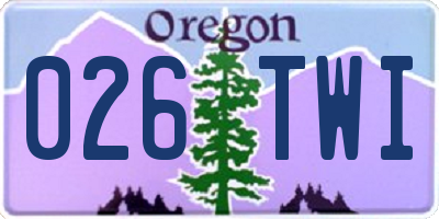 OR license plate 026TWI