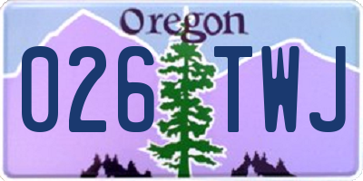 OR license plate 026TWJ
