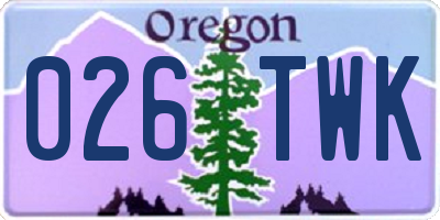 OR license plate 026TWK