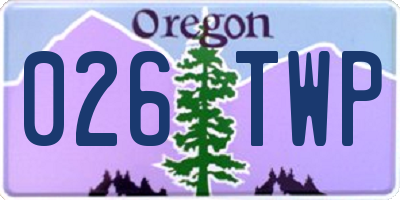 OR license plate 026TWP