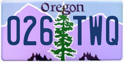 OR license plate 026TWQ
