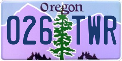 OR license plate 026TWR