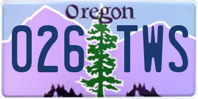 OR license plate 026TWS