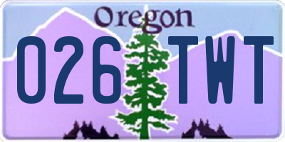 OR license plate 026TWT