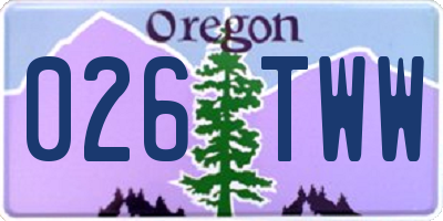 OR license plate 026TWW