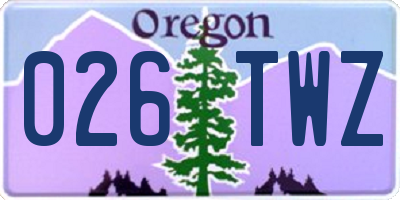 OR license plate 026TWZ