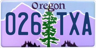 OR license plate 026TXA