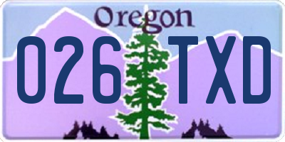 OR license plate 026TXD