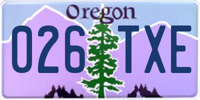 OR license plate 026TXE
