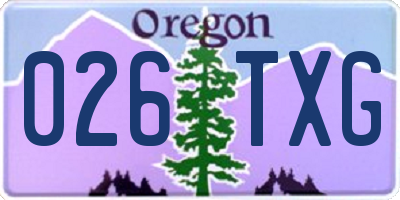 OR license plate 026TXG