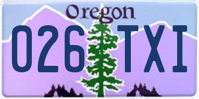 OR license plate 026TXI