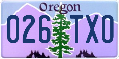 OR license plate 026TXO