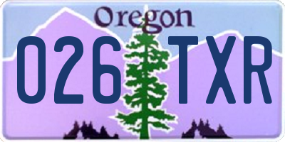 OR license plate 026TXR
