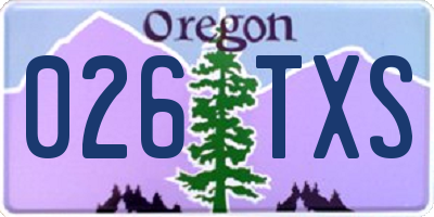 OR license plate 026TXS