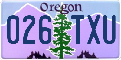 OR license plate 026TXU