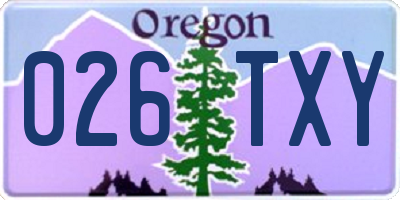 OR license plate 026TXY