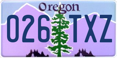 OR license plate 026TXZ