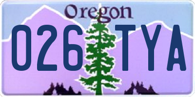 OR license plate 026TYA