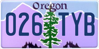 OR license plate 026TYB