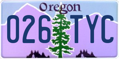 OR license plate 026TYC