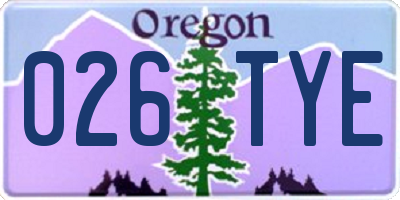 OR license plate 026TYE