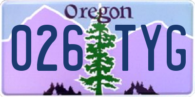 OR license plate 026TYG
