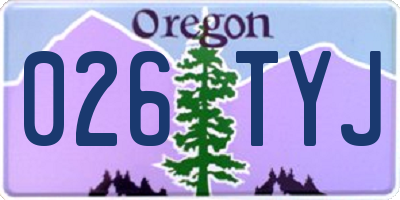 OR license plate 026TYJ