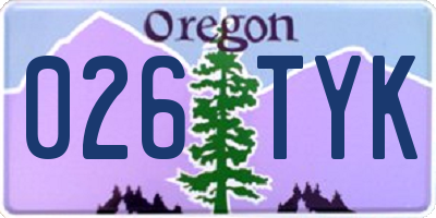 OR license plate 026TYK