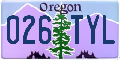 OR license plate 026TYL