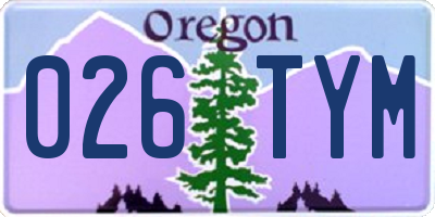 OR license plate 026TYM