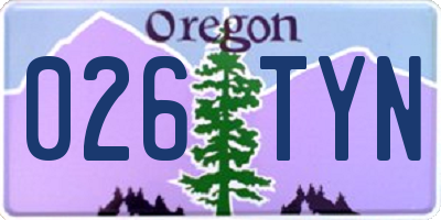 OR license plate 026TYN