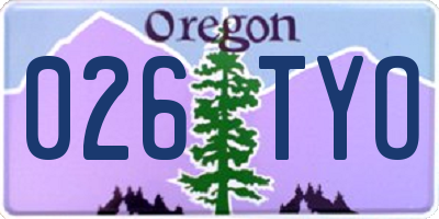 OR license plate 026TYO
