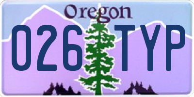 OR license plate 026TYP