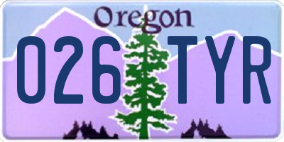 OR license plate 026TYR
