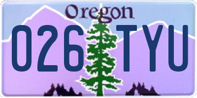 OR license plate 026TYU
