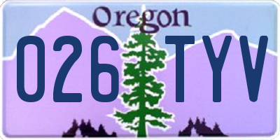 OR license plate 026TYV