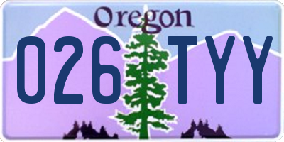 OR license plate 026TYY