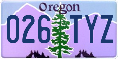 OR license plate 026TYZ