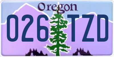 OR license plate 026TZD