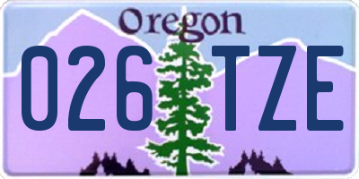 OR license plate 026TZE