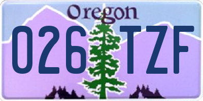 OR license plate 026TZF