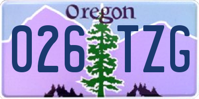OR license plate 026TZG