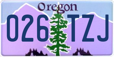 OR license plate 026TZJ