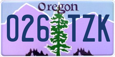 OR license plate 026TZK