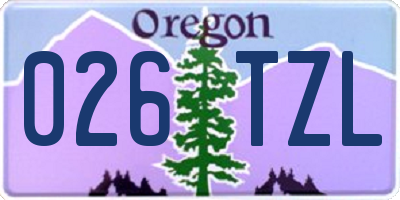 OR license plate 026TZL