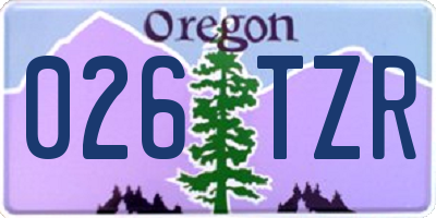 OR license plate 026TZR