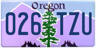 OR license plate 026TZU